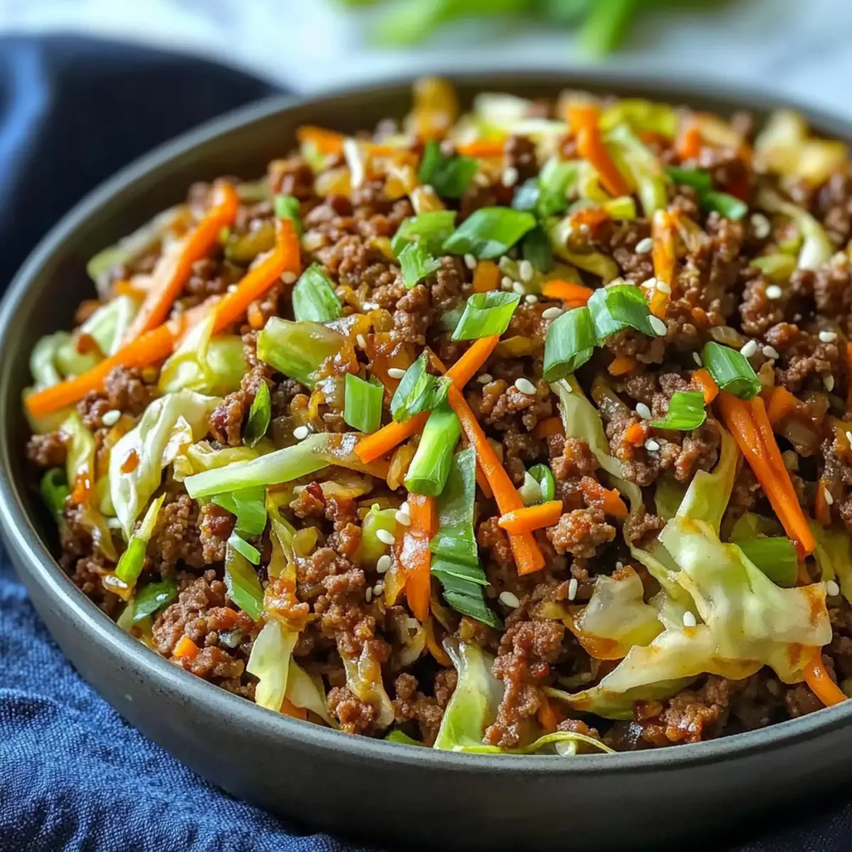 Savory Egg Roll in a Bowl: Quick, Low-Carb Delight