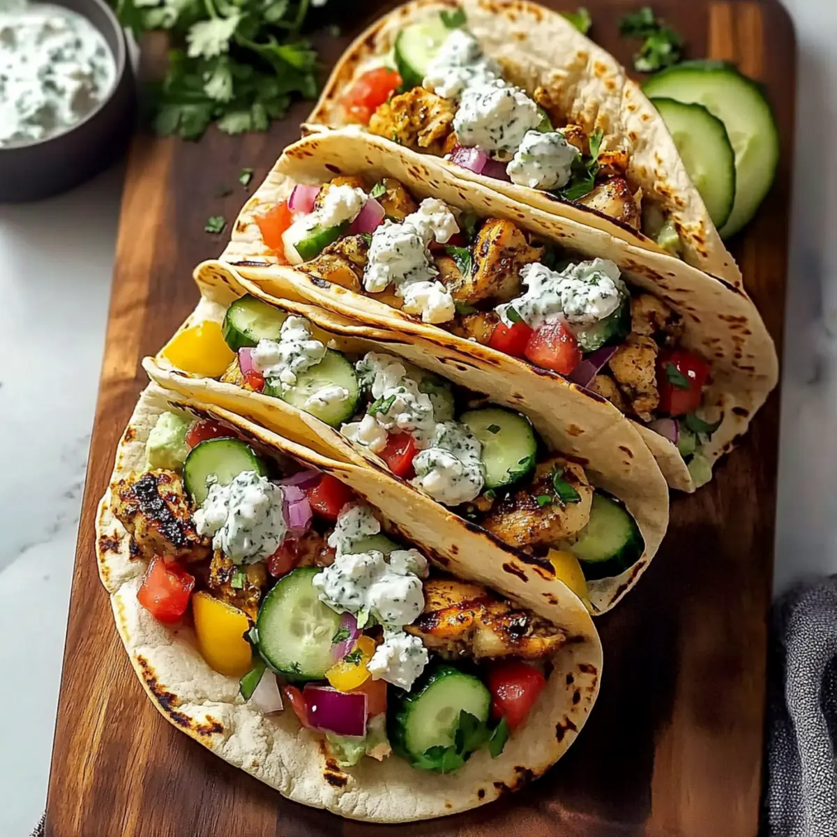 Grilled Mediterranean Chicken Tacos for a Flavorful Twist