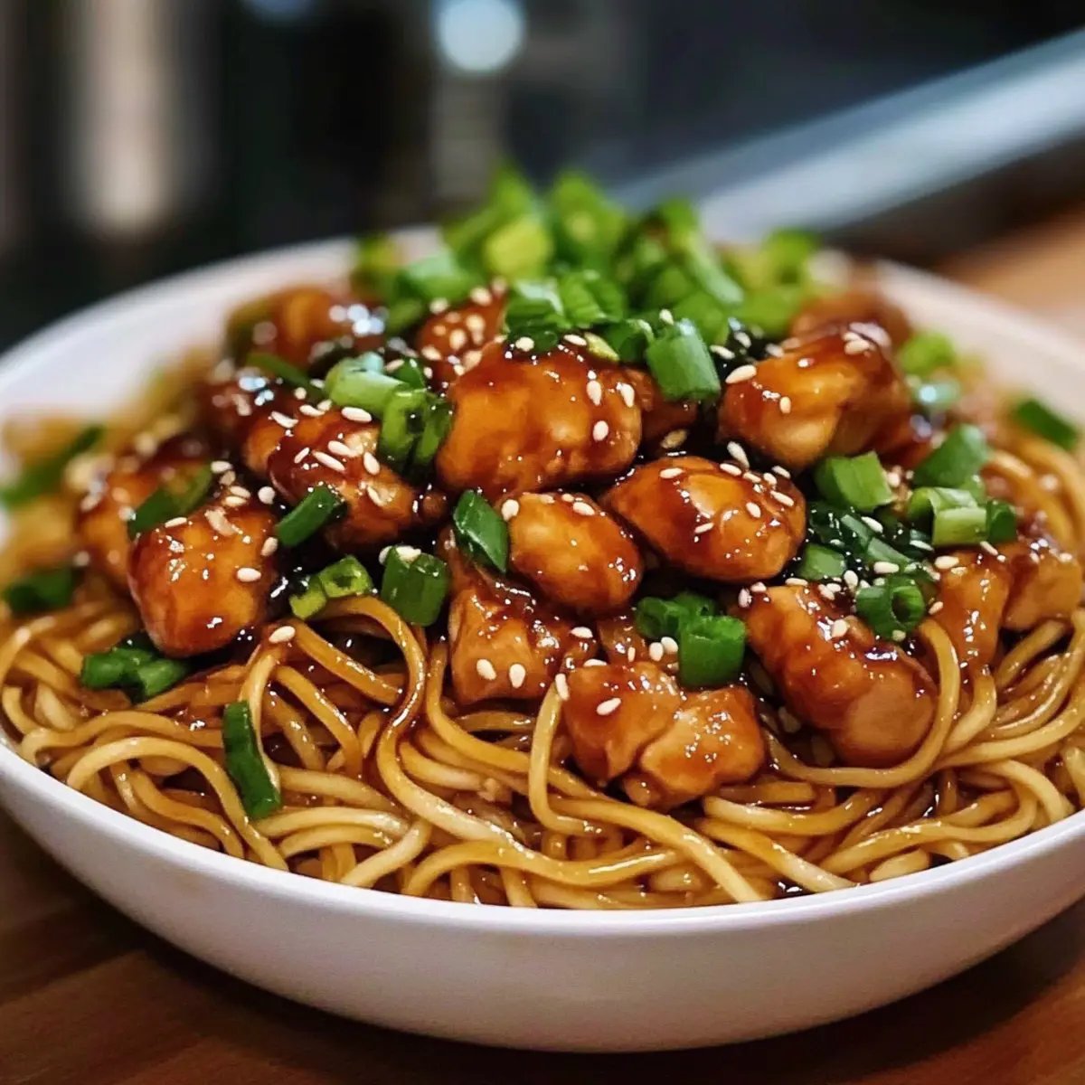 Mouthwatering Sticky Garlic Chicken Noodles in 30 Minutes