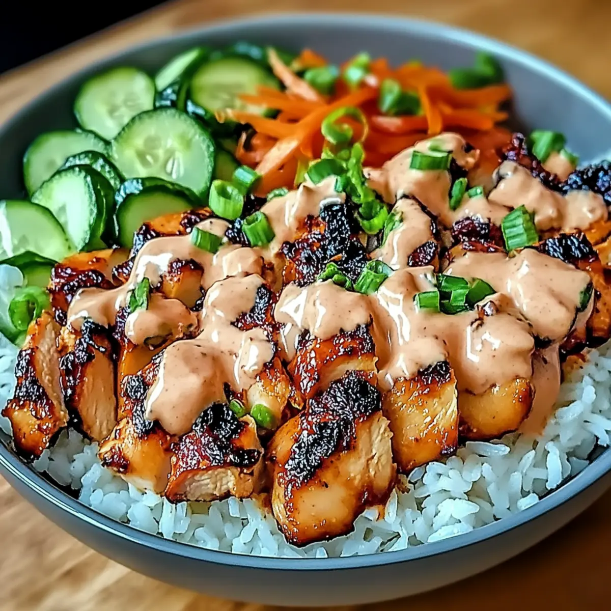 Delicious Korean BBQ Chicken Bowls with Gochujang Cream Sauce
