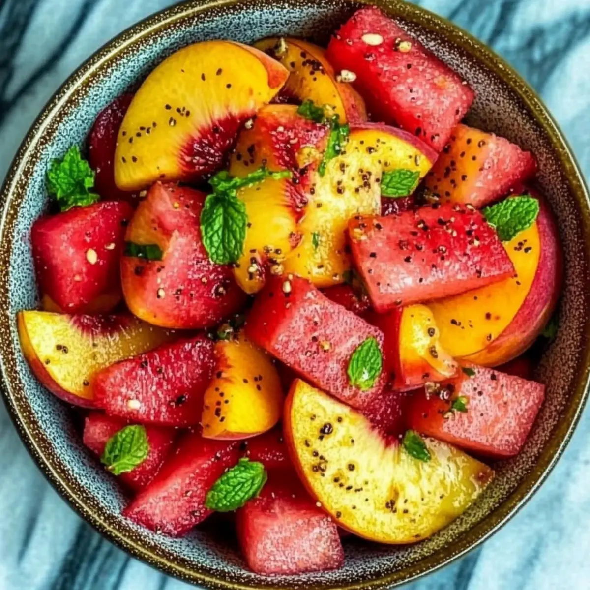 Summer Peach Watermelon Salad That's Refreshingly Delicious