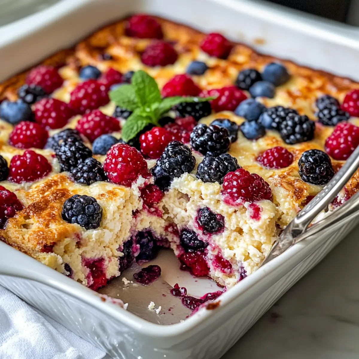 Delicious High Protein Triple Berry Bake for Busy Mornings