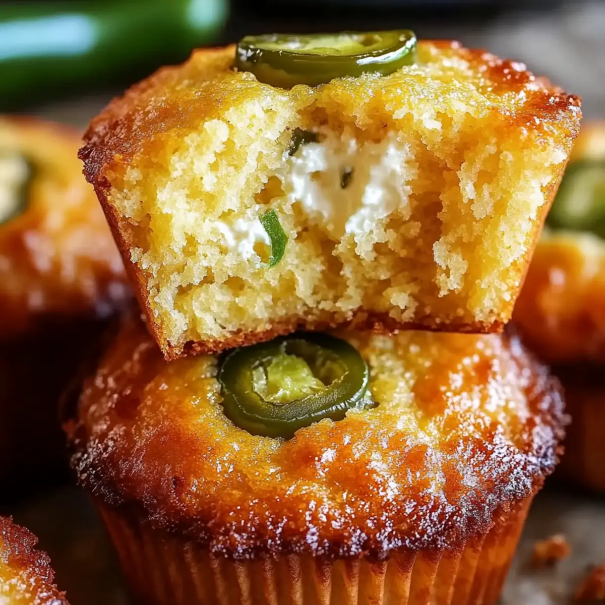 Jalapeño Cornbread Muffins with Cream Cheese Filling Bliss